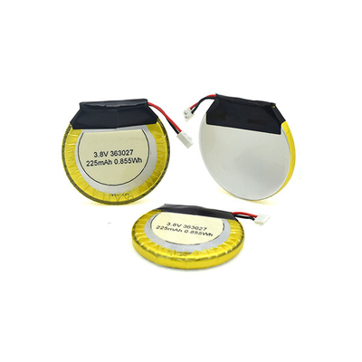 Bluetooth Kulaklıklar için 225mAh 3.8 V Li Polimer Pil Yuvarlak / LiPo Pil