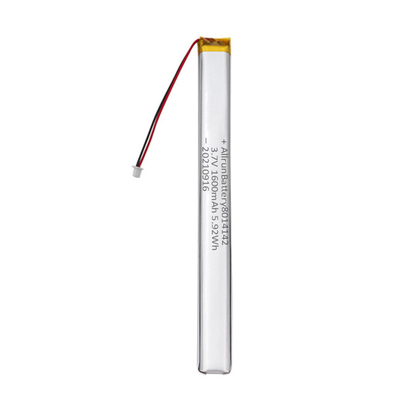 Ses Kayıt Cihazları İçin Güvenli 3.7V 1600mAh Özel LiPo Pil Ultra Dar Li-Polimer Piller