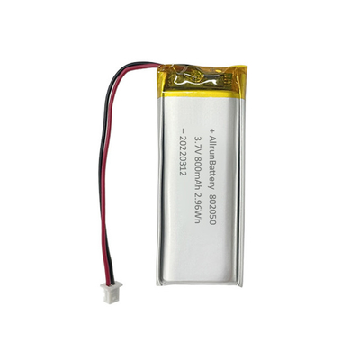 1C İnce Dikdörtgen Şekilli Pil Şarj Edilebilir 3,7 V LiPo Pil 800mAh