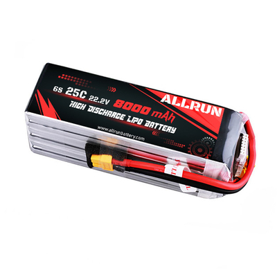 25C 6S 8000mAh LiPo Pil Yüksek C Oranı 22.2V LiPo Pil Paketi