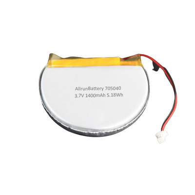 Yüksek Seviye Kapasiteli Özel 3.7V 1400mAh Yuvarlak LiPo Pil Hücresi 705040