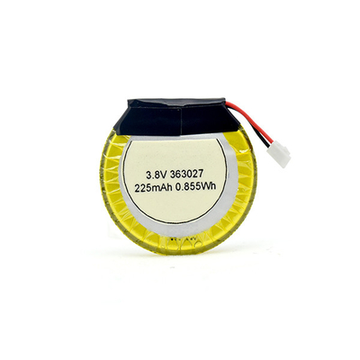 Bluetooth Kulaklıklar için 225mAh 3.8 V Li Polimer Pil Yuvarlak / LiPo Pil