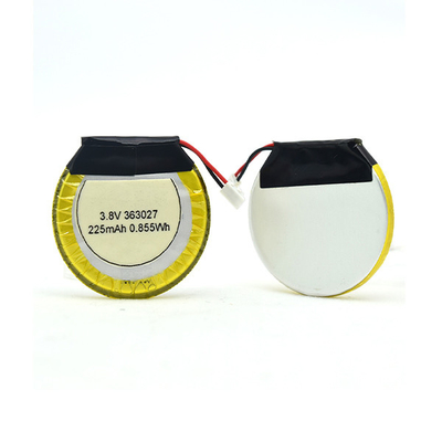 Bluetooth Kulaklıklar için 225mAh 3.8 V Li Polimer Pil Yuvarlak / LiPo Pil