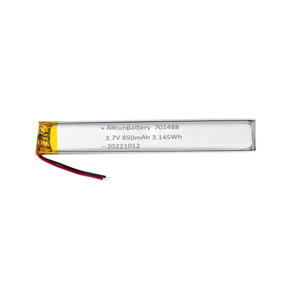 Tıbbi Cihazlar İçin 3.7V 850mAh 701488 Özel Lipo Pil Paketi Ultra Dar