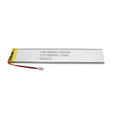 1900mAh 3,7 V Özel LiPo Pil Ultra Dar Şarj Edilebilir Yüksek Güvenilirlik