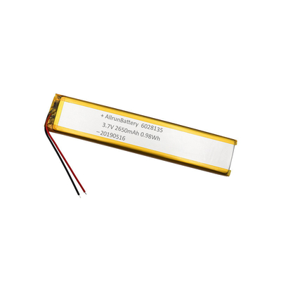 3.7V 2650mAh Li Polimer Piller 6mm Ultra Dar Özel LiPo Piller