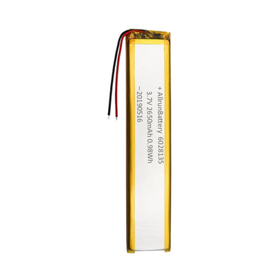 3.7V 2650mAh Li Polimer Piller 6mm Ultra Dar Özel LiPo Piller