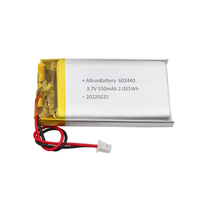 Özel Güçlü İnce Şarj Edilebilir LiPo Pil 3,7 V 550mAh 602440