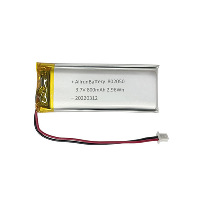 1C İnce Dikdörtgen Şekilli Pil Şarj Edilebilir 3,7 V LiPo Pil 800mAh