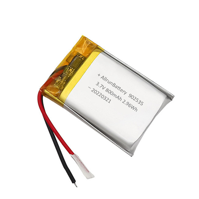 Tıbbi Cihazlar İçin Şarj Edilebilir Hafif LiPo Pil 800mAh 3.7V 902535
