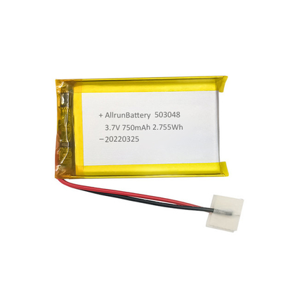 Hafif Dikdörtgen Şarj Edilebilir Li Polimer Pil 3.7V 750mAh LiPo Pil