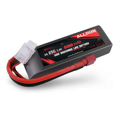 Elektrikli El Aletleri İçin 25C 2S 500mAh 7.4V Yüksek Deşarjlı LiPo Pil Paketi
