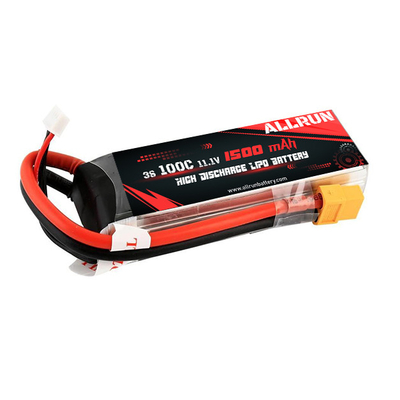 Şarj Edilebilir Yüksek Deşarjlı LiPo Pil Paketi 100C 1500mAh 3S 11.1V