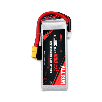 Şarj Edilebilir 100C 1800mAh 4S LiPo Pil Yüksek C Oranı 14.8V LiPo Pil Paketi