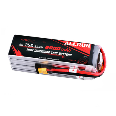 22.2V 25C Tıbbi Lityum Pil Yüksek C Oranı 6S 6000mAh LiPo Pil