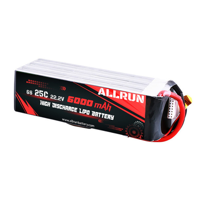 22.2V 25C Tıbbi Lityum Pil Yüksek C Oranı 6S 6000mAh LiPo Pil