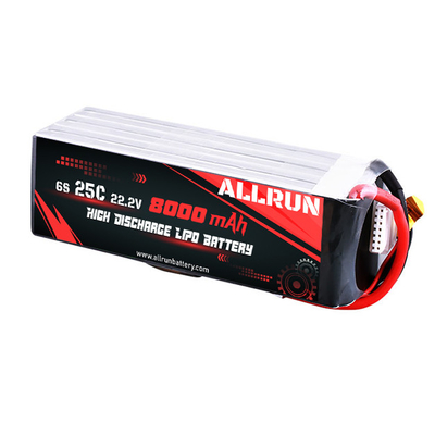 25C 6S 8000mAh LiPo Pil Yüksek C Oranı 22.2V LiPo Pil Paketi