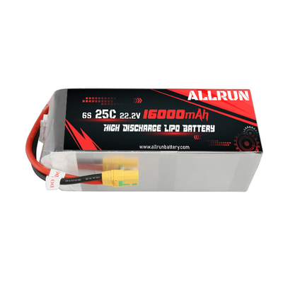 Elektrikli El Aletleri Yüksek Deşarjlı LiPo Pil Paketi 25C 22.2V 6S 16000mAh