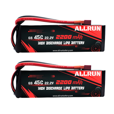 Tıbbi Ekipman 45C 6S 22.2V 2200mAh Yüksek Deşarjlı LiPo Pil Paketi