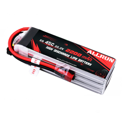 Tıbbi Ekipman 45C 6S 22.2V 2200mAh Yüksek Deşarjlı LiPo Pil Paketi
