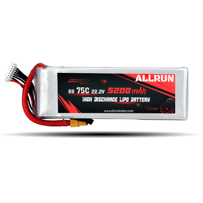9048155 75C 22.2V 6S 5200mAh Yüksek Deşarjlı LiPo Pil Paketi
