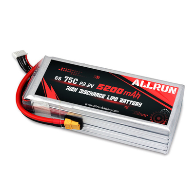 9048155 75C 22.2V 6S 5200mAh Yüksek Deşarjlı LiPo Pil Paketi