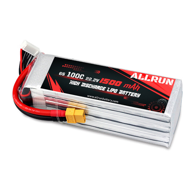 C Oranı Yüksek Deşarjlı LiPo Pil Paketi 100C 1500mAh 6S 22.2V