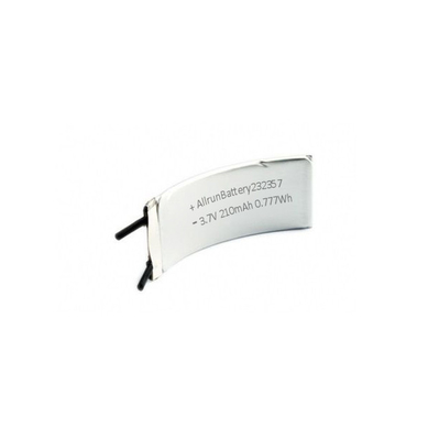 1C 3,7 V LiPo Şarj Edilebilir Pil 210mAh Kavisli Lityum Polimer Pil