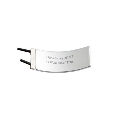 1C 3,7 V LiPo Şarj Edilebilir Pil 210mAh Kavisli Lityum Polimer Pil