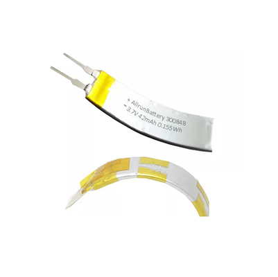 IoT Akıllı Cihazlar İçin 42mAh 3.7 V Lityum İyon Polimer Pil Kavisli