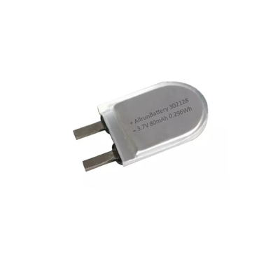 302128 3,7 V 80mAh LiPo Pil U Şekli Özel Lityum Polimer Pil 1C