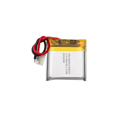 1C 3,7 V 300mAh Lityum Şarj Edilebilir Polimer Pil Paketi 602525