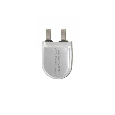 302128 3,7 V 80mAh LiPo Pil U Şekli Özel Lityum Polimer Pil 1C